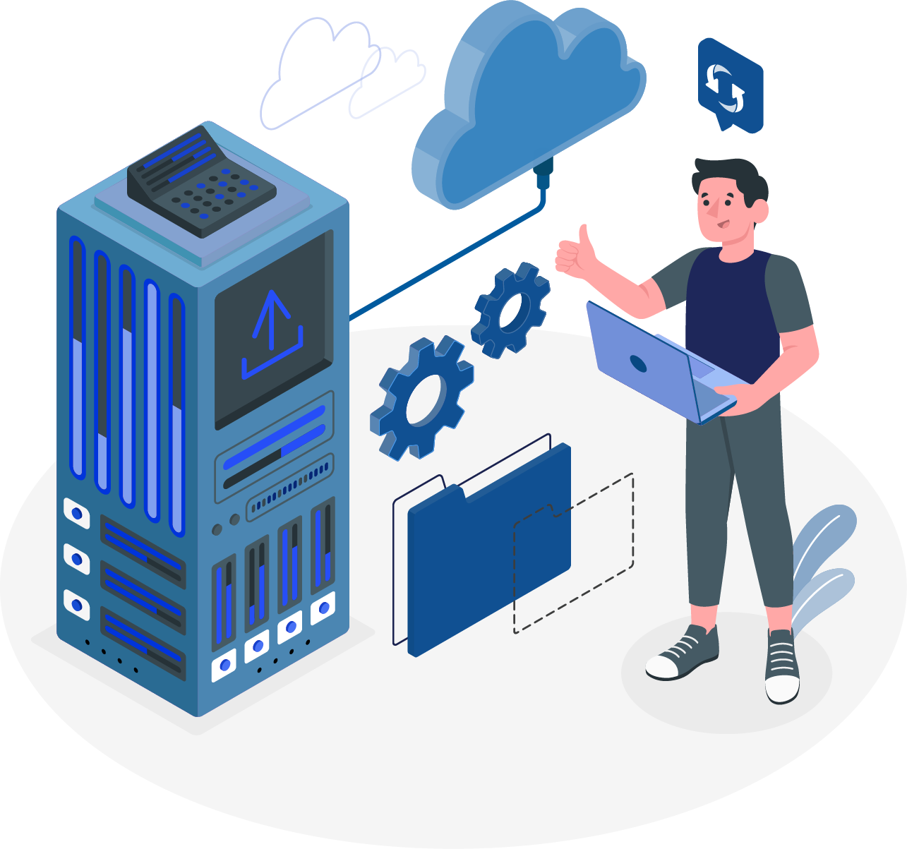 Ilustración Servidor Hosting