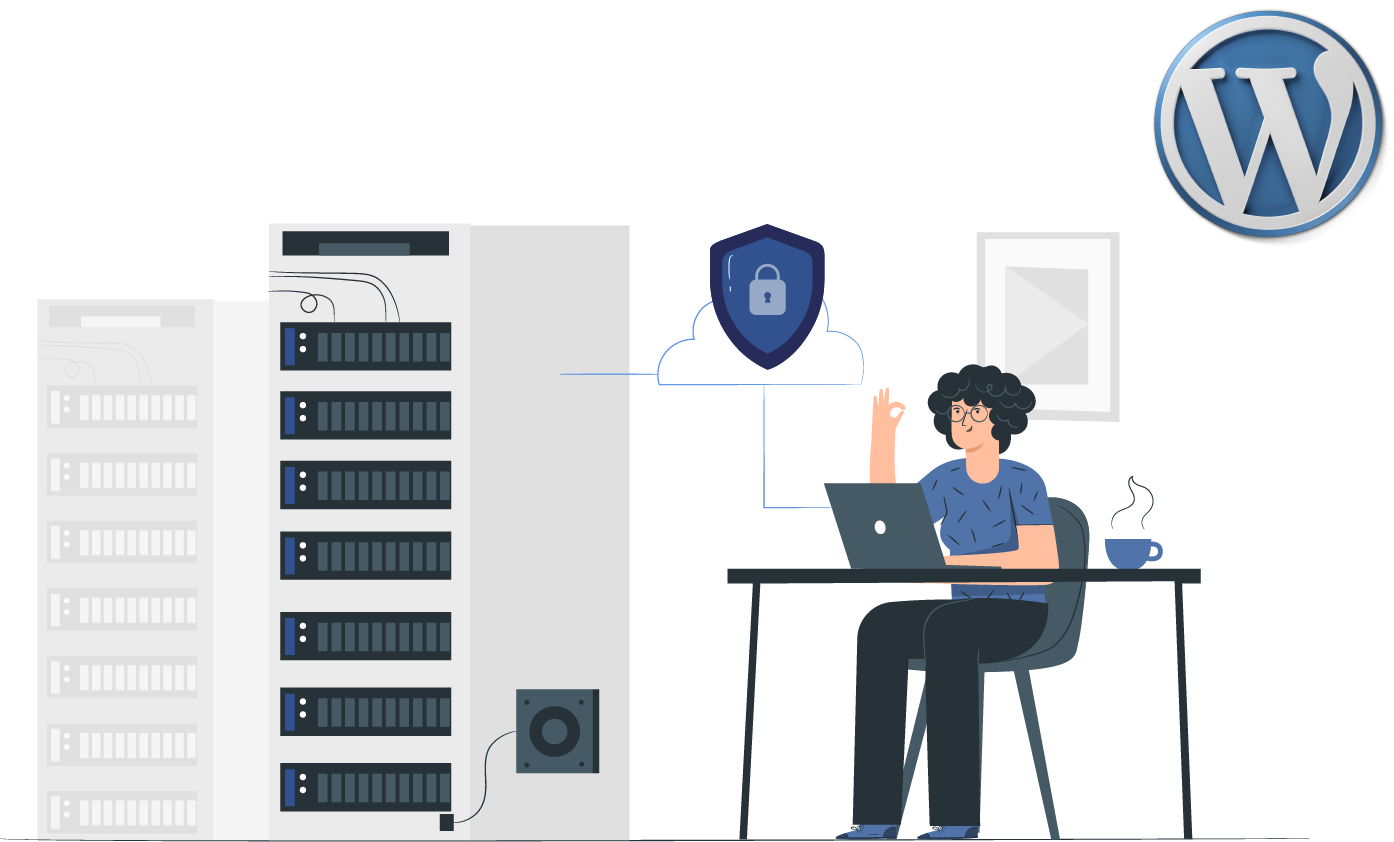 Ilustración de Hosting WordPress Sinergia Agencia Web